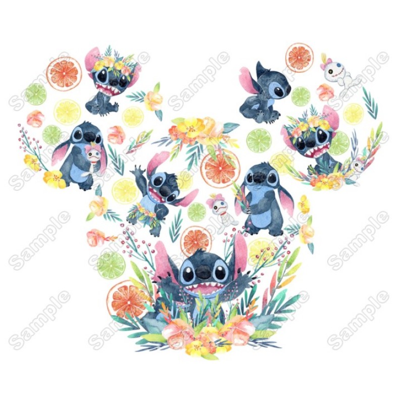 Lilo & Stitch Mickey head  Heat  Iron on Transfer  Decal