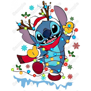 Lilo & Stitch Christmas T Shirt Iron on Transfer Decal #2A