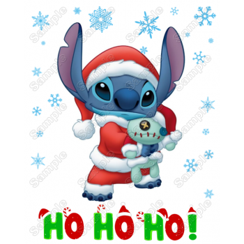 Lilo & Stitch Christmas T Shirt Iron on Transfer Decal #3A