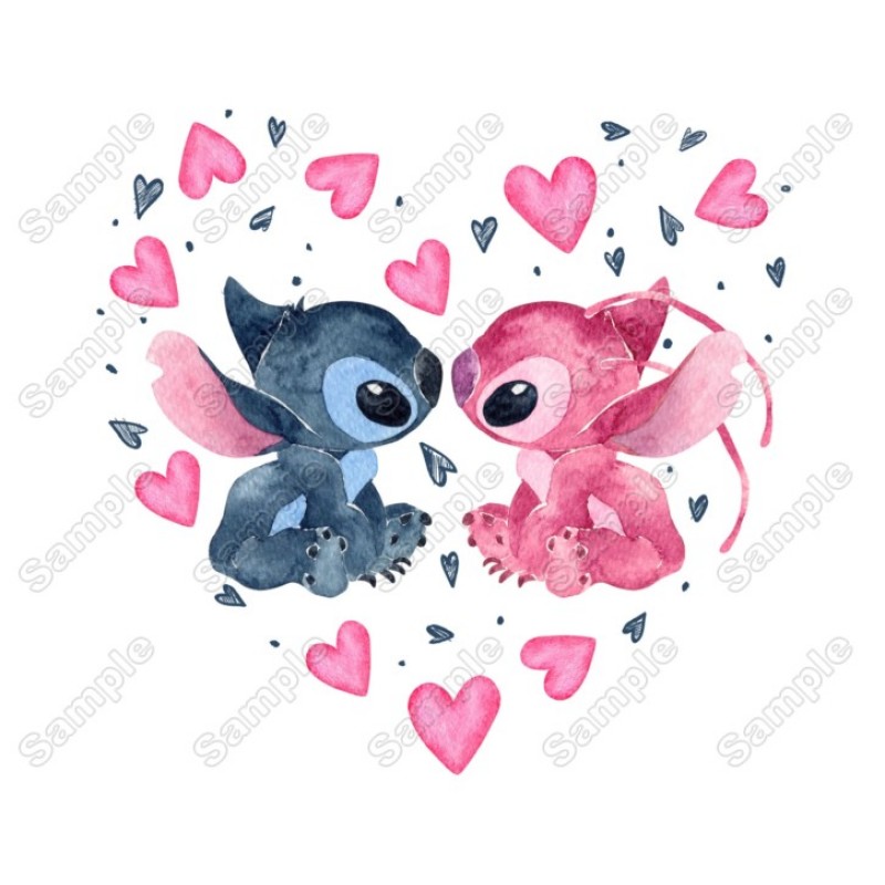 Valentine Lilo and Angel  Iron on Transfer  Decal