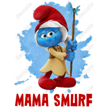 Smurf Mama Family Member Birthday Custom T Shirt Iron on Transfer Decal 