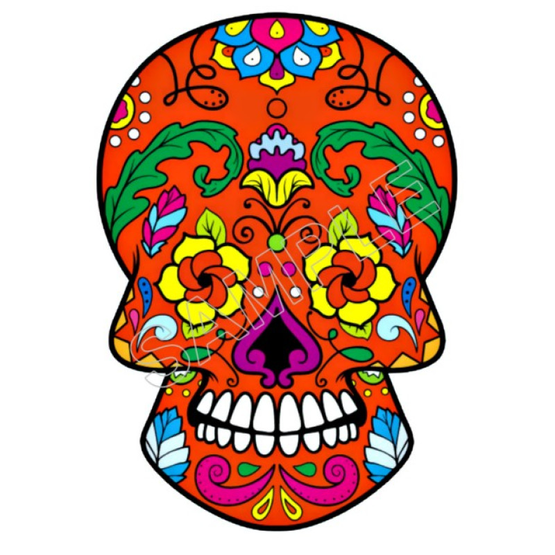 Mexican Sugar Skull  T Shirt Iron on Transfer  Decal  #28