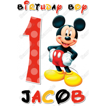 Mickey Mouse  Birthday  Personalized  Custom  T Shirt Iron on Transfer Decal