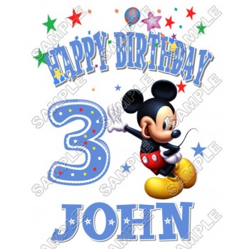 Mickey  Mouse  Birthday  Personalized  Custom  T Shirt Iron on Transfer Decal #6