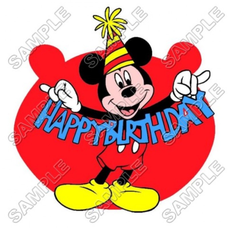 Mickey Mouse Birthday T Shirt Iron on Transfer Decal #26