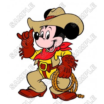 Mickey Mouse Cowboy T Shirt Iron on Transfer Decal #3