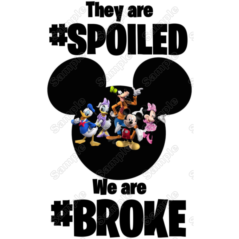 Mickey Mouse Disney Vacation  #Broke  T Shirt Iron on Transfer  Decal