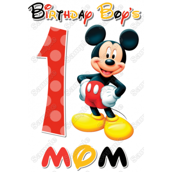 Mickey Mouse  Family Member  Birthday  Custom T Shirt Iron on Transfer 