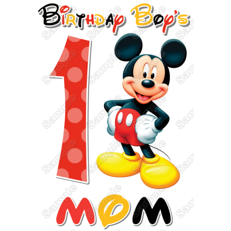 Mickey Mouse  Family Member  Birthday  Custom T Shirt Iron on Transfer