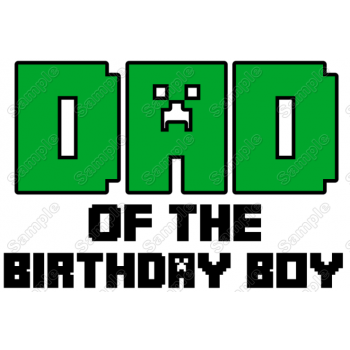 Minecraft Birthday  Family Member  Custom  T Shirt Iron on Transfer Decal 