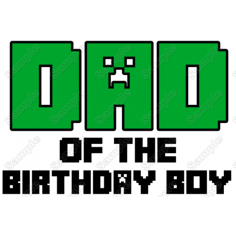 Minecraft Birthday  Family Member  Custom  T Shirt Iron on Transfer Decal