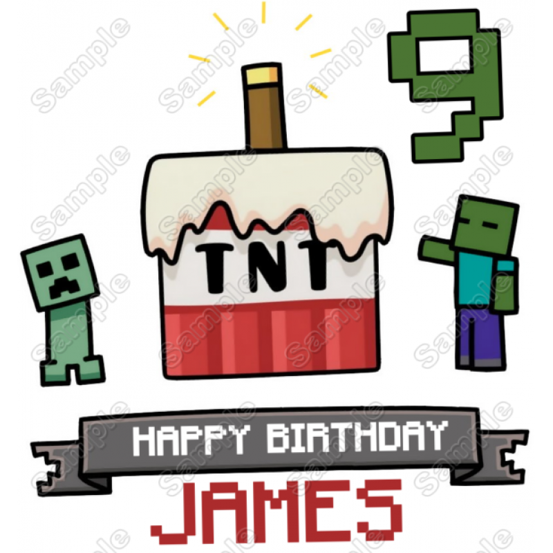 Minecraft  Birthday  Personalized  Custom  T Shirt Iron on Transfer Decal #12