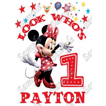 Minnie Mouse  Birthday  Personalized  Custom  T Shirt Iron on Transfer Decal #34