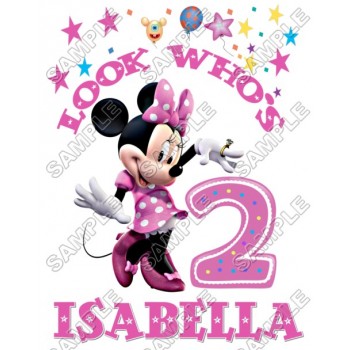 Minnie Mouse  Birthday  Personalized  Custom  T Shirt Iron on Transfer Decal #5