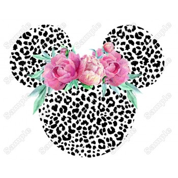 Minnie Mouse Head Zebra T Shirt Heat  Iron on Transfer Decal 