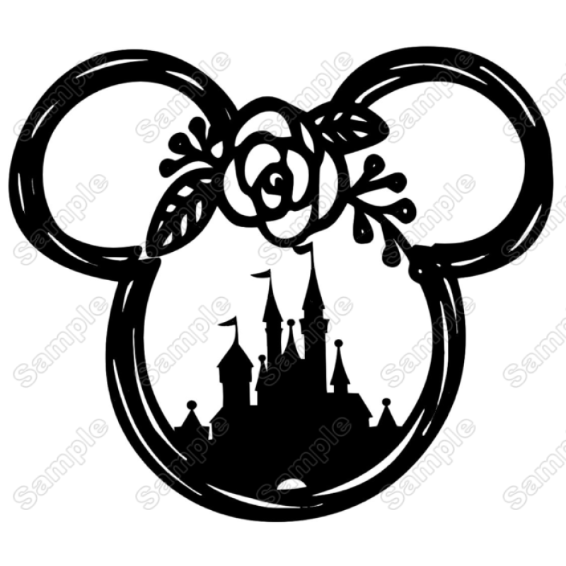 Disney  Castle Minnie  Mouse  head Iron On Transfer Vinyl HTV