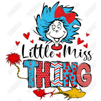 Little Miss Thing Seuss T Shirt Iron on Transfer  Decal  