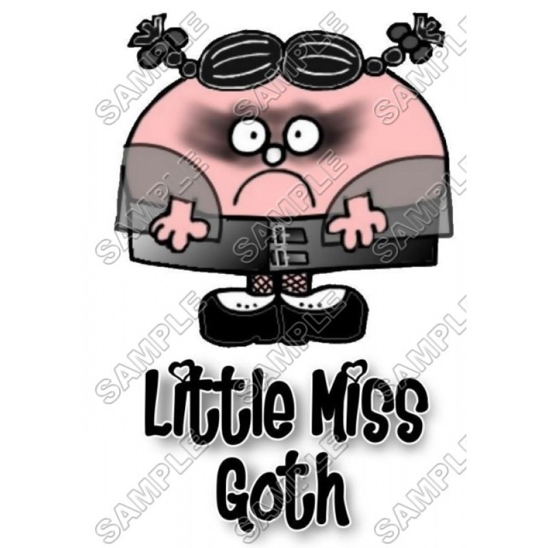 Mr Men and Little Miss Goth T Shirt Iron on Transfer Decal #35