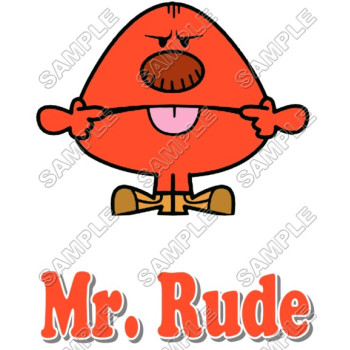 Mr Men and Little Miss Mr. Rude T Shirt Iron on Transfer Decal #4