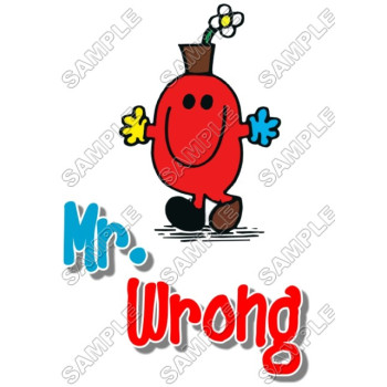 Mr Men and Little Miss Mr. Wrong T Shirt Iron on Transfer Decal #8