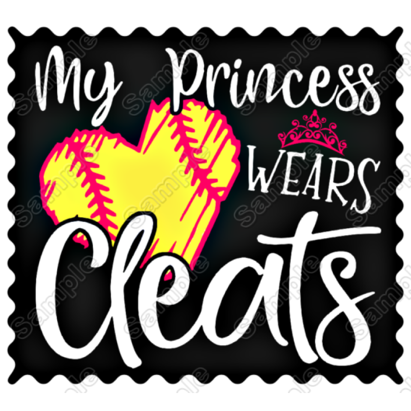 My Princess Wears Cleats Softball Mom T Shirt Iron on Transfer Decal