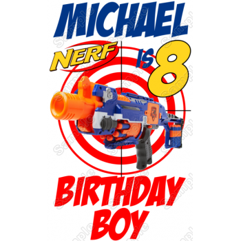 NERF guns  Custom Personalized  Birthday T Shirt Iron on Transfer #2