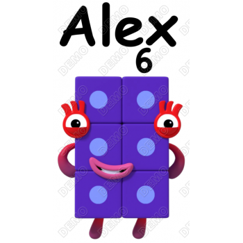 Numberblocks Six  Personalized  Custom  T Shirt Iron on Transfer  