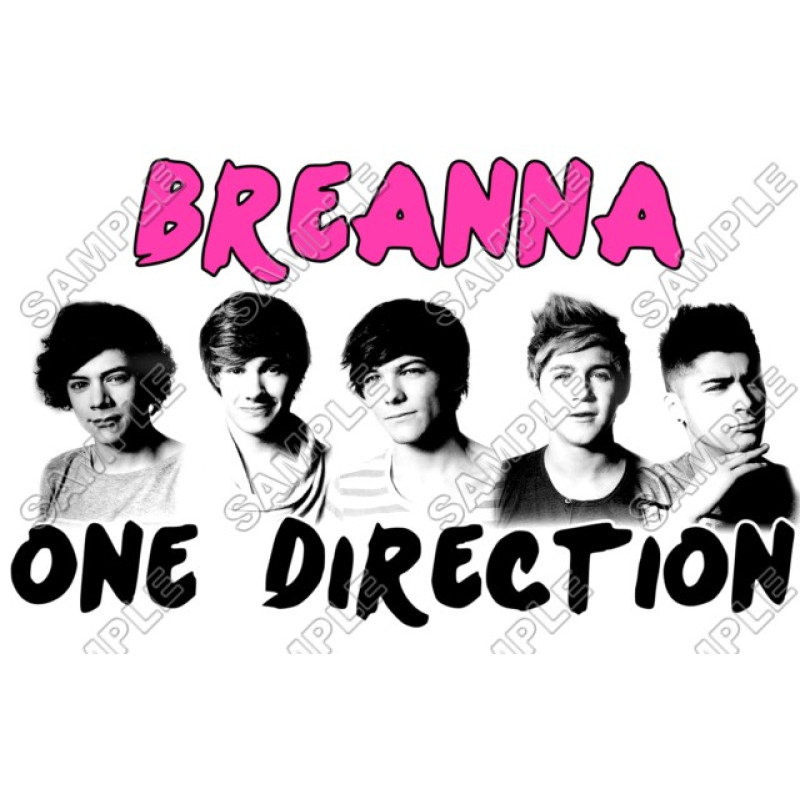 One Direction   Personalized  Custom  T Shirt or Pillowcase  Iron on Transfer Decal #1