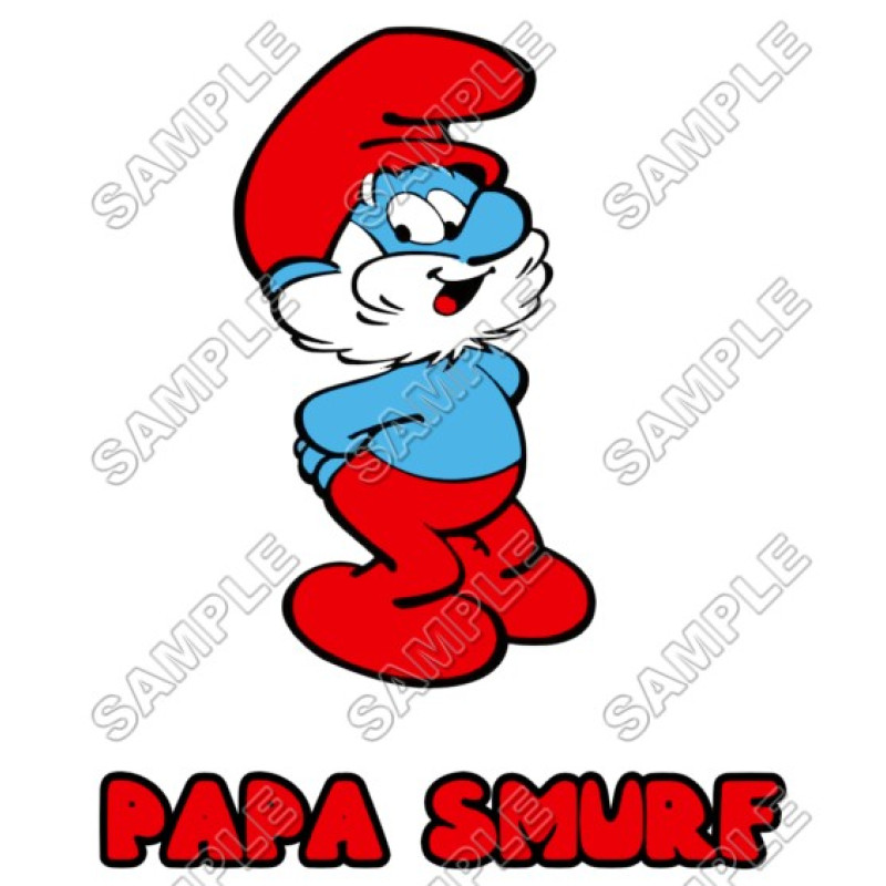 Papa Smurf  T Shirt Iron on Transfer Decal #8