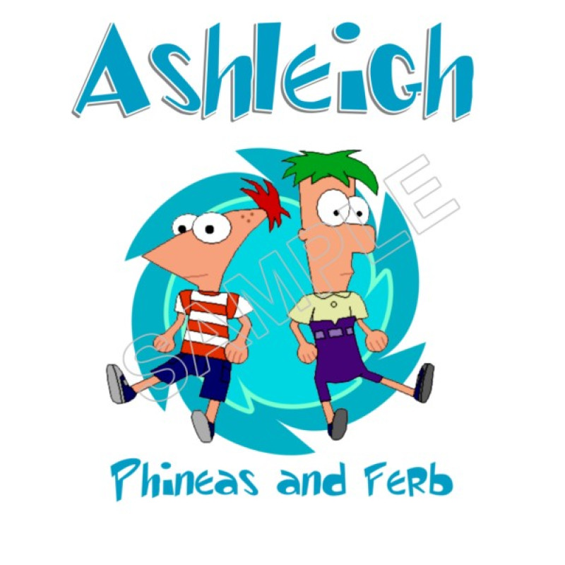 Phineas and Ferb Personalized  Custom  T Shirt Iron on Transfer Decal #117