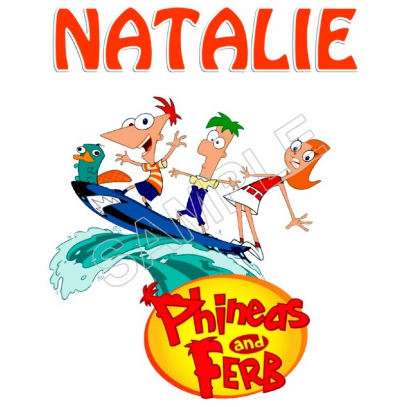 Phineas and Ferb Personalized  Custom  T Shirt Iron on Transfer Decal #60