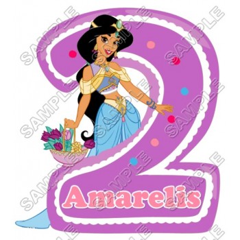 Princess Jasmine  Birthday  Personalized  Custom  T Shirt Iron on Transfer Decal #10