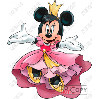 Minnie Mouse Princess T Shirt Heat Iron on Transfer 