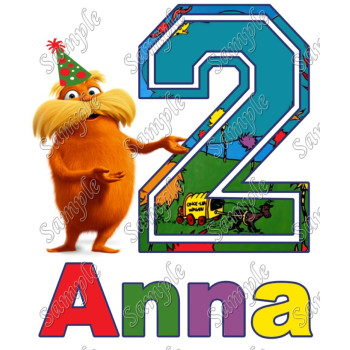 Seuss Lorax  Birthday  Personalized  Custom  T Shirt Iron on Transfer Decal #7