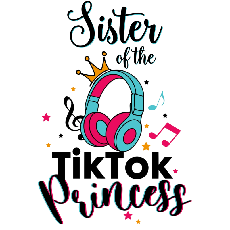 Tik Tok Family Member of the Tik Tok Princess Custom Heat  T Shirt Iron on Transfer