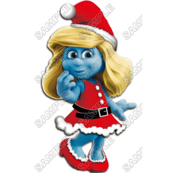 Smurfette Christmas  T Shirt Iron on Transfer Decal #20