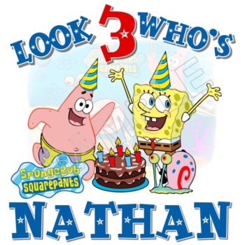 SpongeBob  Birthday Personalized Custom T Shirt Iron on Transfer Decal #45