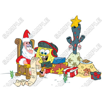 SpongeBob Christmas  T Shirt Iron on Transfer Decal #3