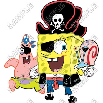 SpongeBob  Pirate T Shirt Iron on Transfer Decal #7