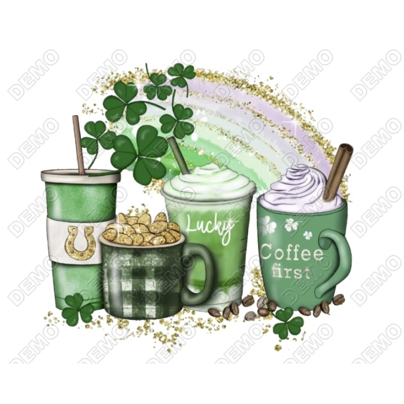 Saint Patricks  Day Cups  T Shirt Iron on Transfer Decal #2