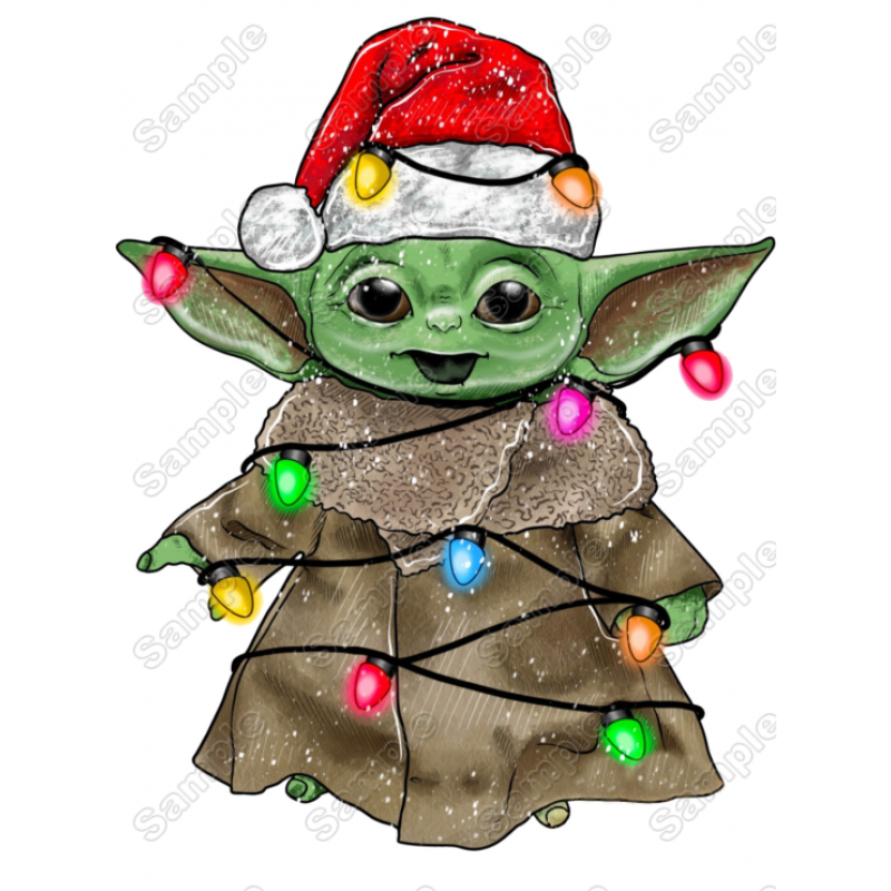 Christmas  Star Wars Yoda T Shirt Iron on Transfer Decal