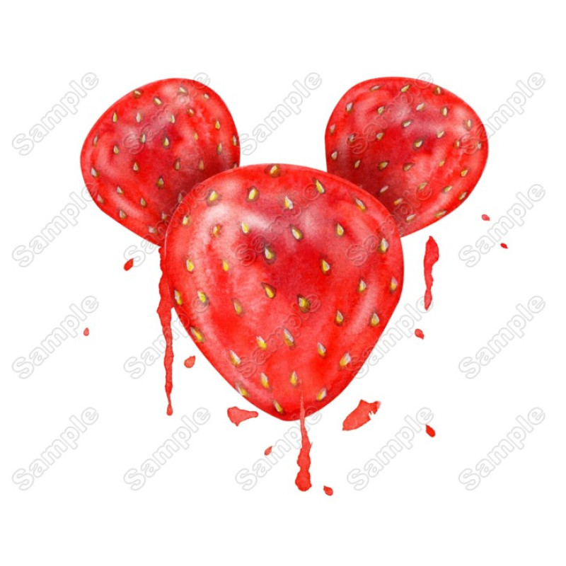 Strawberry Mickey Ears  Disney  Heat  Iron on Transfer  Decal