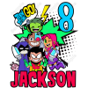 Teen Titans Go  Birthday  Personalized   T Shirt Iron on Transfer #23