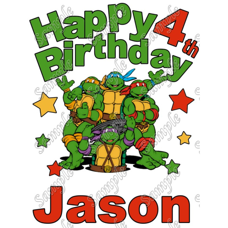 Teenage Mutant Ninja Turtles TMNT  Custom  Birthday T Shirt Iron on Transfer Decal #1