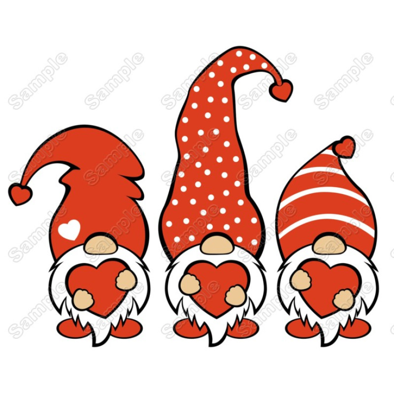 Valentines Day Gnomes  Heat Iron on Transfer Decal