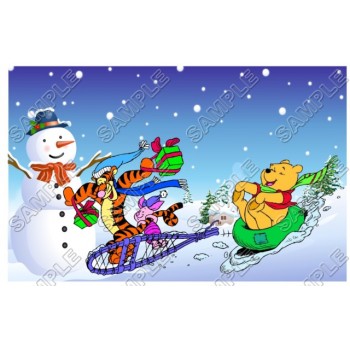 Winnie the Pooh Piglet Christmas  Eeyore Tiger T Shirt Iron on Transfer Decal #28