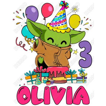 Yoda  Birthday  Personalized  Custom  T Shirt Iron on Transfer 