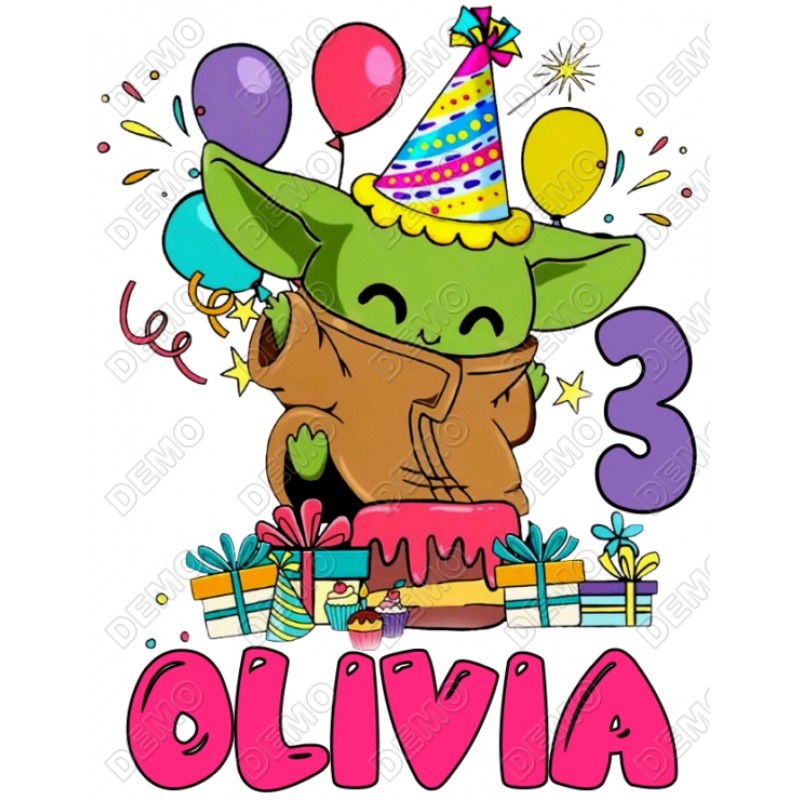 Yoda  Birthday  Personalized  Custom  T Shirt Iron on Transfer