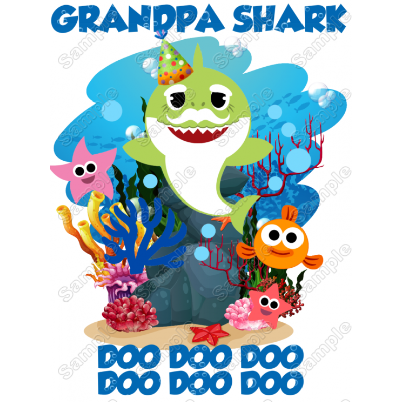 Baby Shark Family Member  T Shirt Iron on Transfer  Decal