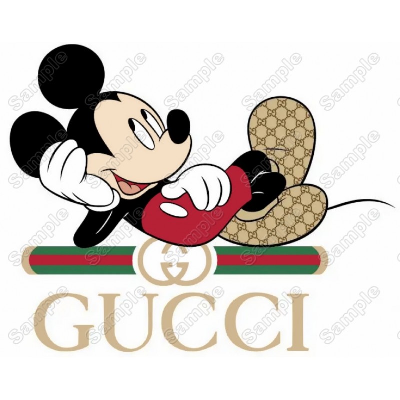 GUCCI Mickey Mouse T Shirt Heat Iron on Transfer Decal #2
